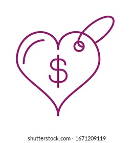 purchase tag, line style icon vector illustration design