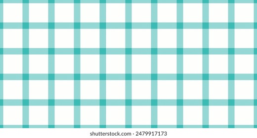 Purchase textile seamless texture, new background check tartan. Blanket vector fabric pattern plaid in teal and white colors palette.