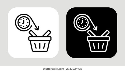 Purchase Timing Icon In Black and White Line Style
