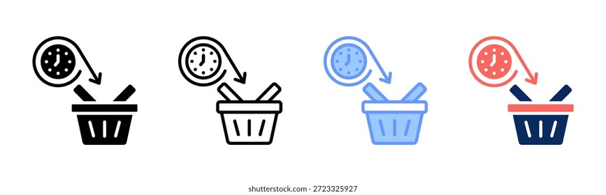 Bestellzeitpunkt-SymbolSet-Sammlung mit mehreren Stilen