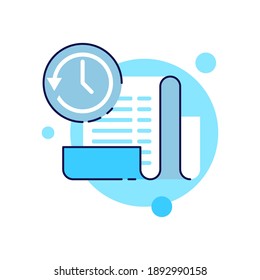 Purchase Transaction History Flat Design Icon Vector Illustration Eps10, Simple And Modern Style Graphic Element