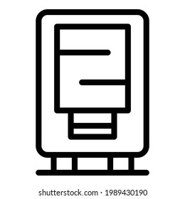 Icono de máquina expendedora de compra. Esquema Icono del vector de la máquina expendedora de compra para el diseño web aislado en fondo blanco