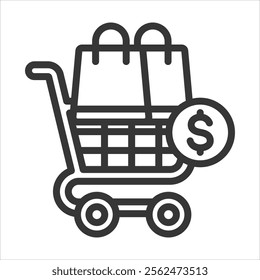 Purchased Outline Icon Vector Illustration
