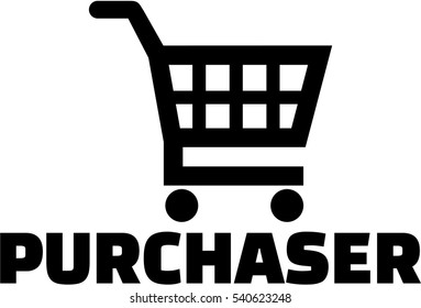 Purchaser with shopping cart icon