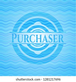 Purchaser water wave representation style badge.