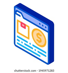 compra un vector de icono de color de mercancías. señal de compras isométricas de bienes. ilustración de símbolo aislado de color