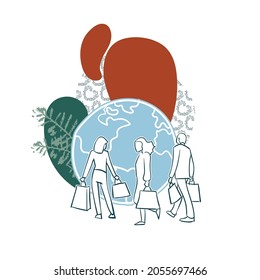compra cartel aislado de diseño abstracto vectorial de naturaleza 