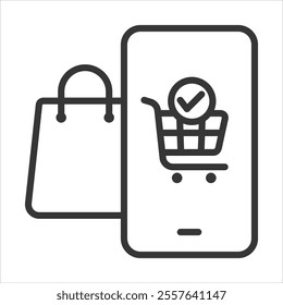 Purchases Outline Icon Vector Illustration