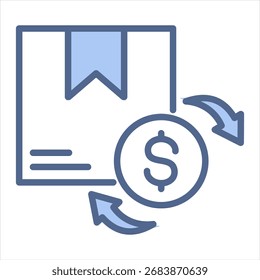 Ilustração do vetor do ícone azul de compra