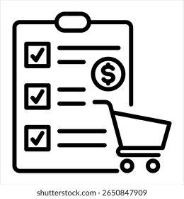 Purchasing Features a shopping cart with a checkmark 