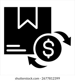 Comprando Ilustração de Vetor de Ícone de Glifo