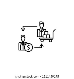 Purchasing icon. Element of procurement process thin line icon