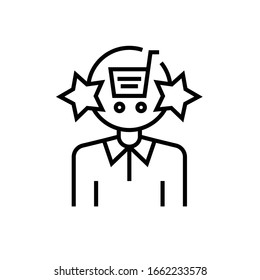Symbol der Kauflinie, Vorstellungszeichen, Umrissbild der Vektorillustration, Linearsymbol.