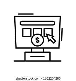 Purchasing line icon, concept sign, outline vector illustration, linear symbol.