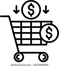 Purchasing Line Vector Icon Design