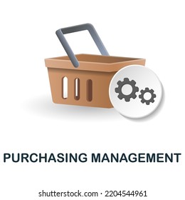 Purchasing Management icon. 3d illustration from company management collection. Creative Purchasing Management 3d icon for web design, templates, infographics and more