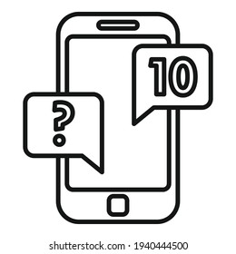 Purchasing manager smartphone icon. Outline Purchasing manager smartphone vector icon for web design isolated on white background