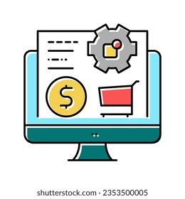 compra en línea del vector de iconos de color. compra en línea. ilustración de símbolo aislado