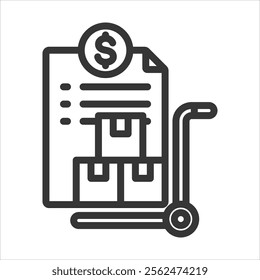 Purchasing Outline Icon Vector Illustration