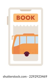 Pasos de compra antes de abordar la ilustración de un vector de concepto plano del bus. Objeto de dibujo 2D editable en blanco para diseño de interfaz de usuario web. Aplicación de reserva de entradas imagen de héroe creativo. Tipo de letra Jost Extrabold usado