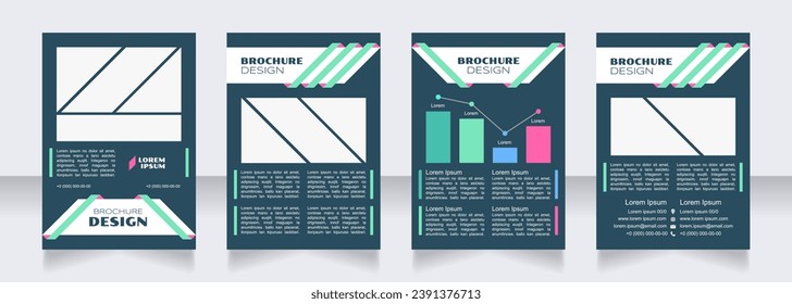 Purchasing power blank brochure design. Template set with copy space for text. Premade corporate reports collection. Editable 4 paper pages