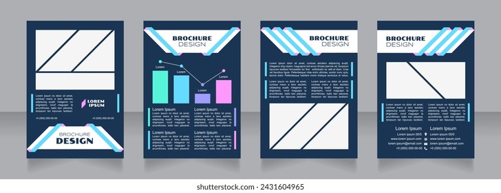 Kaufkraft blau Blank Broschürendesign. Vorlage mit Kopierbereich für Text. Vorgefertigte Sammlung von Unternehmensberichten. Editierbar 4 Papierseiten. Syncopate, Poller One, Arial Reguläre Schriftarten verwendet