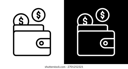 Ícone De Poder De Compra Da Ilustração De Vetor De Estilo Preto E Branco Da Linha
