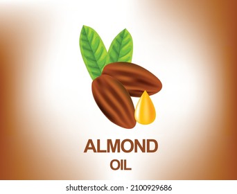 Pure Almond Oil Icon Vector Illustration 