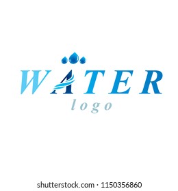 Pure aqua ecology vector logotype. Water day theme. Living in harmony with nature concept.
