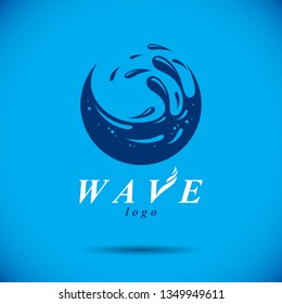 Pure aqua ecology vector symbol. Human water consumption theme. Body cleansing concept.