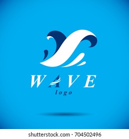 Pure aqua ecology vector symbol. Human water consumption theme. Body cleansing concept.