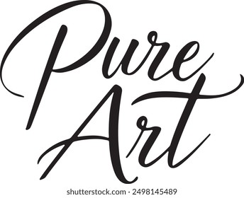 Pure Art typography, silhouette vector art illustration