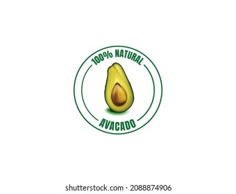 ilustración vectorial del logotipo de aguacate puro 