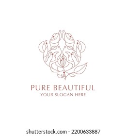 Pure beautiful logo icon vector image
