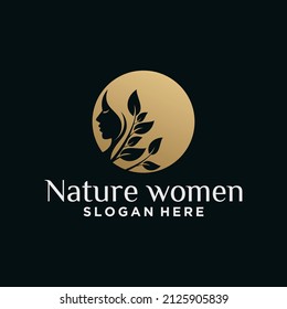 Pure beauty logo design with leaf art pure beauty logo natural concept