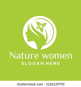 Pure beauty logo design with leaf art pure beauty logo natural concept