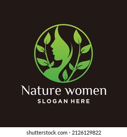 Pure beauty logo design with leaf art pure beauty logo natural concept