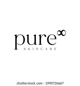 Pure beauty skincare elegant logo design