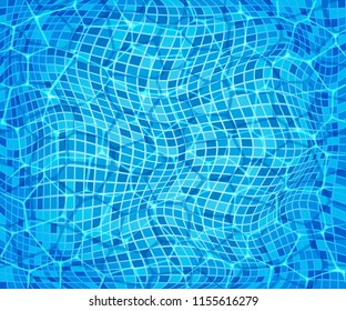 Pure blue water in the pool. Background, vector illustration