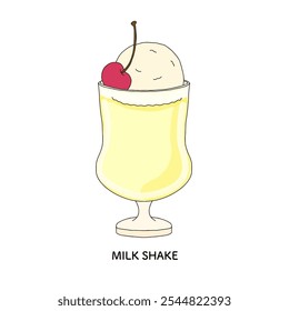 Pure cafe milkshake hand-drawn illustration