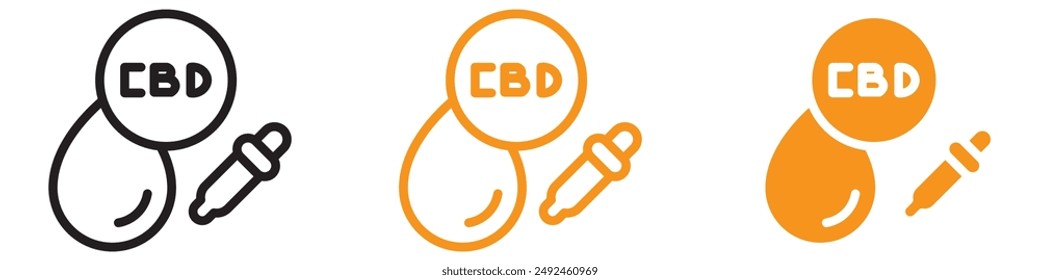 Pure CBD Oil Drop Icon for Health and Wellness Products, Natural Remedies, and Organic Skincare