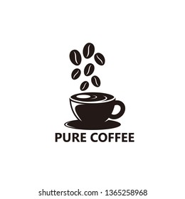 Pure Coffee Logo Template Design Vector, Emblem, Design Concept, Creative Symbol, Icon
