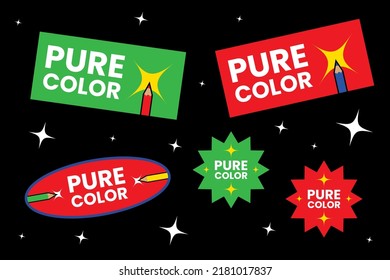 Pure Color Vector Sticker Set