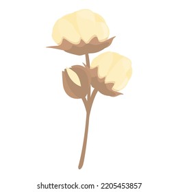 Pure cotton icon cartoon vector. Organic plant. Fabric texture