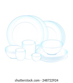 pure dish clean on white background