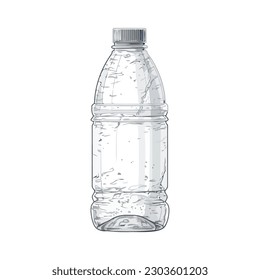 Pure drinking water in plastic bottle over white