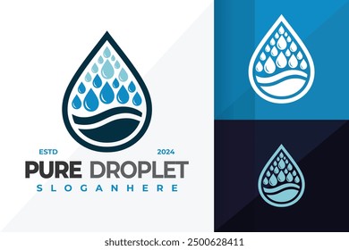 Pure Droplet Logo design vector symbol icon illustration