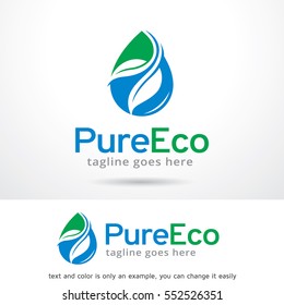 Pure Eco Logo Template Design Vector/ Water/ Eco / Icon Design