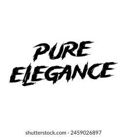 pure elegance text on white background.
