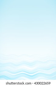 Pure elegant vector background with water. Minimalistic nature design. Light blue color. A4. Good for flyer, presentation, book cover, postcard.